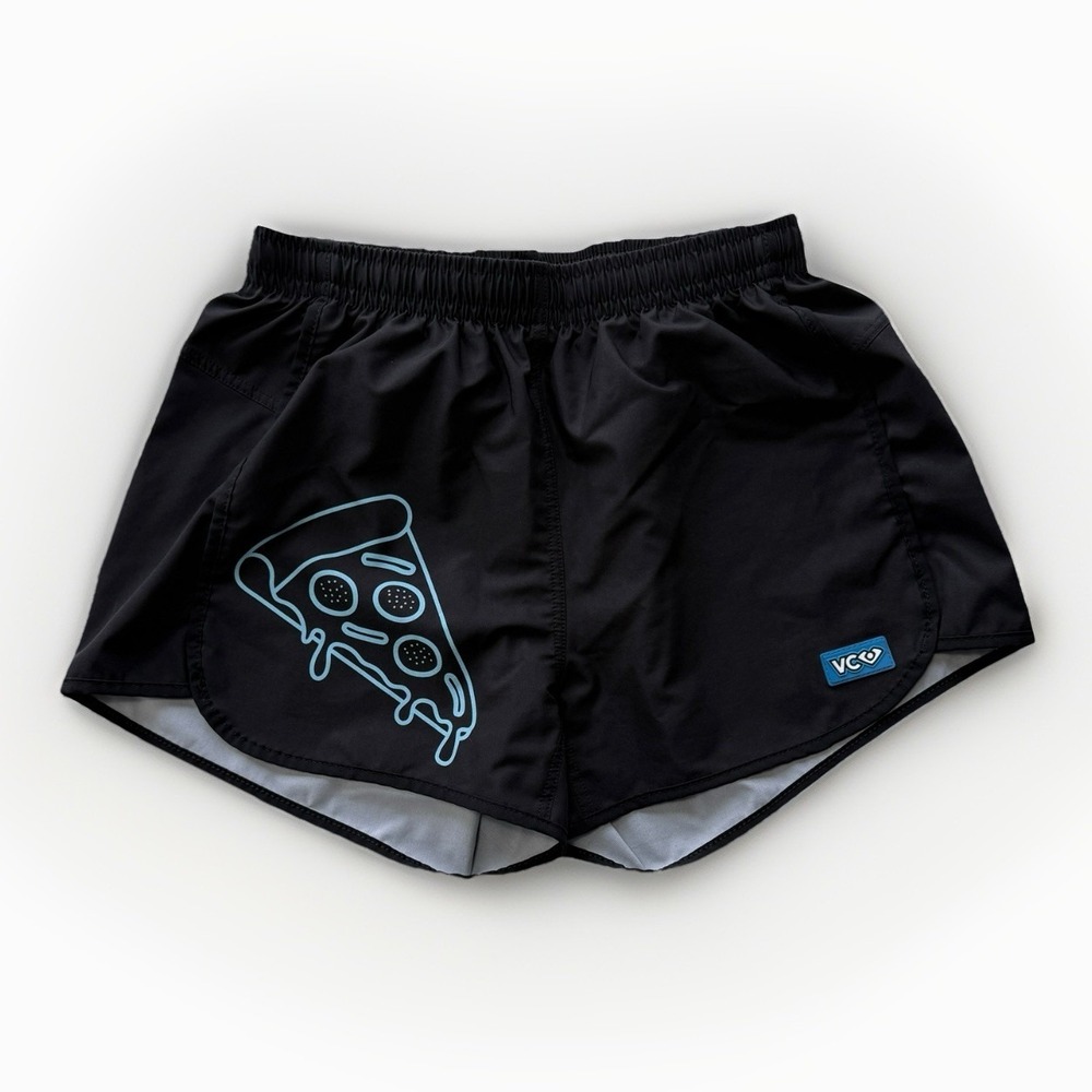 VC Ultimate Shorty‎ Shorts Black Pizza Graphic 3" Inseam Athletic Women's S